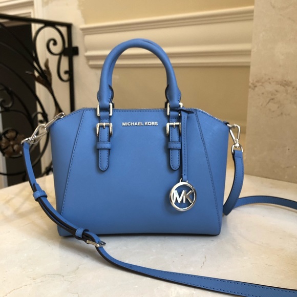 NWT Michael Kors md Ciara handbag&wristlet Blue - Picture 4 of 8
